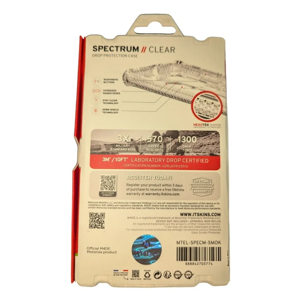 Itskins Spectrum Clear Motorola Moto G Pure Shock Absorbent Color-Smoke W6